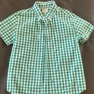 J Crew’s Crewcuts Green and White Boy’s Button Down Shirt